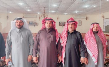 رجل الاعمال غلاب بن غايب بن سعدون يستقبل عدد من رجال الاعمال  والوجهاء ومنسوبي صحيفة الشمال في ديوانه بحائل