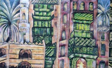 “بيوت جدة” لوحة فنية للفنان التشكيلي المبدع الاستاذ محمد الأعجم