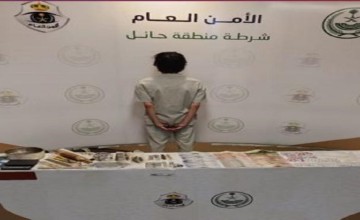 قوة المهمات والواجبات الخاصة بشرطة منطقة حائل تقبض على شخصين لترويجهما المخدرات