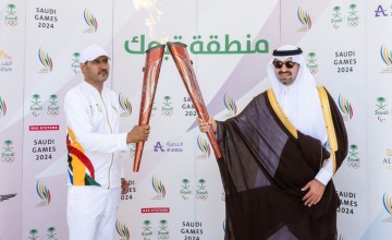 نائب أمير منطقة تبوك يتسلم شعلة دورة الألعاب السعودية الثالثة  2024
