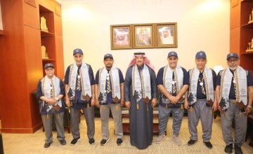 محافظ المجمعة يستقبل مدير مكتب رواد كشافة المجمعة بمناسبة يوم التأسيس ويشيد بمبادراتهم الوطنية