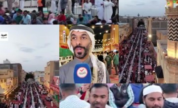 5000 صائم.. شاهد أطول مائدة إفطار  في تاريخ محافظة الخرج بطول 1450 مترا