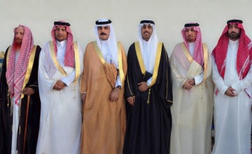 بحضور الشيوخ والأعيان والمسؤولين.. جزاء بن عبيد بن شميلان وأبنائه يحتفلون بزواج أبنهم  ( عبدالمجيد) بالحليفة