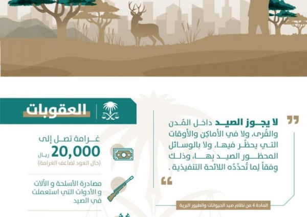 حظر الصيد واستخدام الأسلحة داخل حدود الحرمين