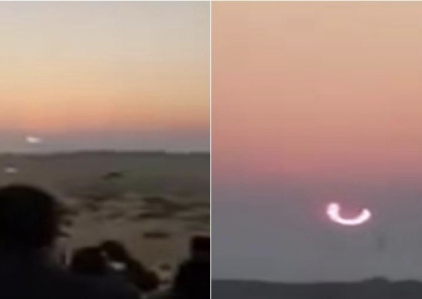 بالرغم من التحذيرات.. شاهد : متجمهرون يرصدون أوضح فيديو للكسوف بالمملكة