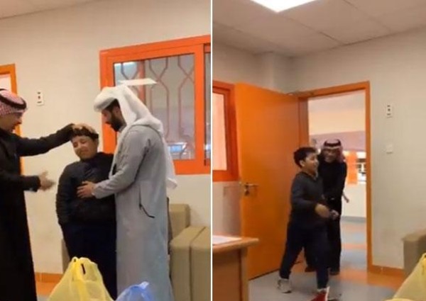 فيديو مؤثر: لحظة رؤية “طالب” لوالده المرابط بالحد الجنوبي داخل مدرسته بالرياض