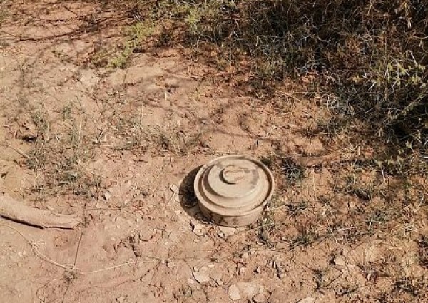 العثور على لغم جرفته أحد السيول من الأراضي اليمنية في جازان