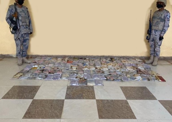 يقظة رجال حرس الحدود تحبط محاولات تهريب أكثر من طنين من الحشيش المخدر وما يزيد عن ثلاثة أطنان من القات خلال الشهر الفضيل
