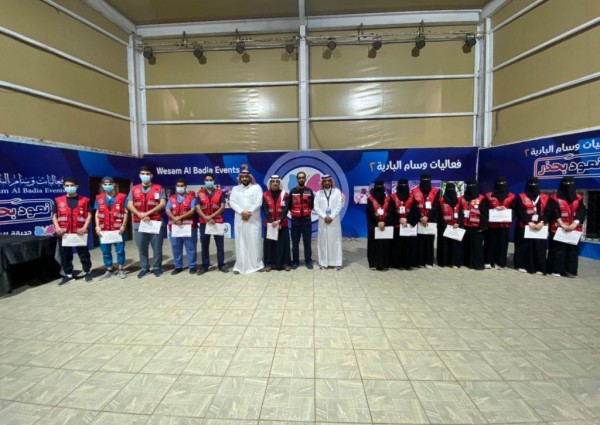 ادارة الاتصال الموسسي والتدريب والتطوع بهئية الهلال الاحمر بالباحة تفعل اليوم العالمي للاسعافات الاوليه بالمنطقه ومحافظاتها