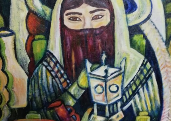 “امرأةً من بيئتنا” لوحة تشكيلية للفنان التشكيلي الأستاذ الاعجم