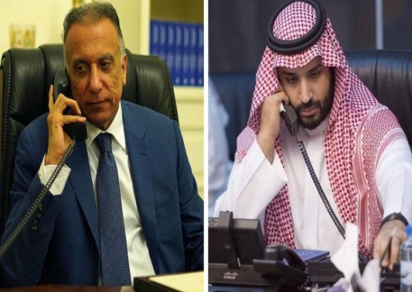 ولي العهد يجري اتصالاً هاتفياً برئيس الوزراء العراقي