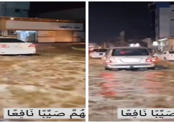 شاهد: هطول أمطار غزيرة على محافظة أملج