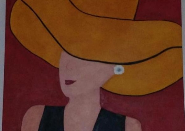 لوحة بورتريه لعضوة فريق بيش ارت عزيزه عدواني