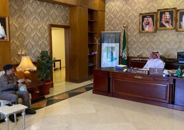 محافظ بيشة يستقبل قائد دوريات أمن الطرق ببيشة ويطلع على الأعمـال والمهــام الميدانيـــة