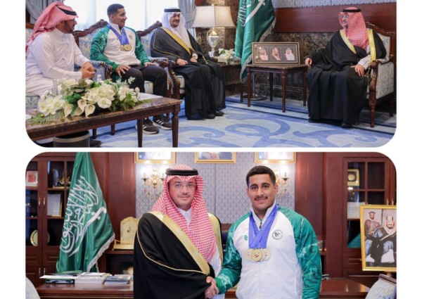 سمو محافظ الأحساء يُكرّم لاعب المنتخب لرفع الأثقال عبدالله الأحمد