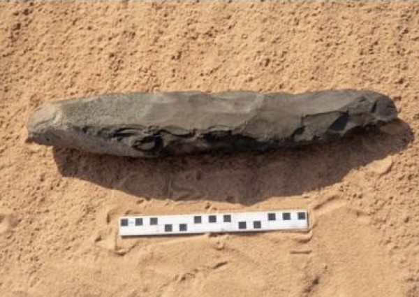 يبلغ طول الأداة الحجرية 51.3 سم .. اكتشاف فأس يدوية تعود للعصر الحجري القديم بأكثر من 200 ألف عام في العلا