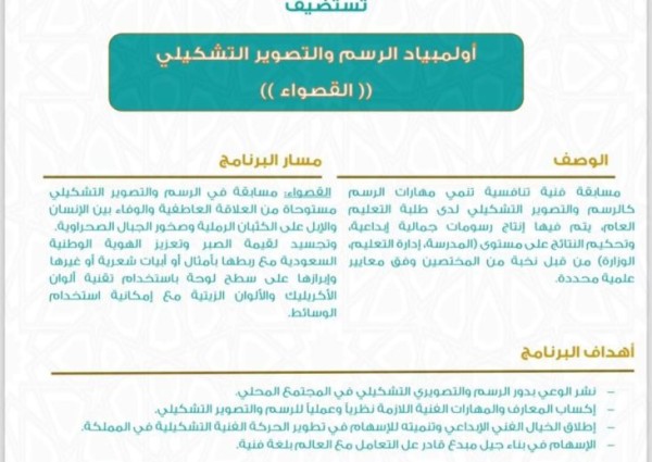 تعليم مكة يستضيف الأولمبياد الرسم والتصوير التشكيلي