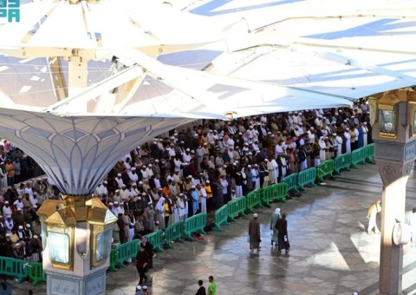 أكثر من 5,548 ملايين مصل يؤدون الصلوات في المسجد النبوي الأسبوع الماضي
