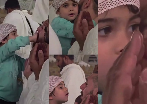 براءة طفلة ودموع أب.. فيديو من أمام الكعبة يتصدر المشاهدات على منصة إكس (شاهد)