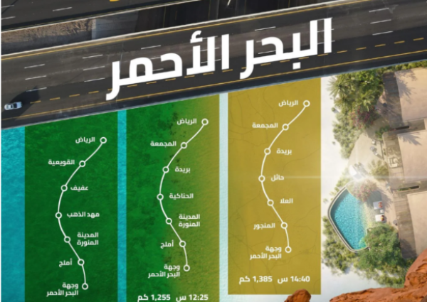 3 طرق رئيسة تربط الرياض بالبحر الأحمر.. الأسرع يستغرق 12 ساعة و25 دقيقة