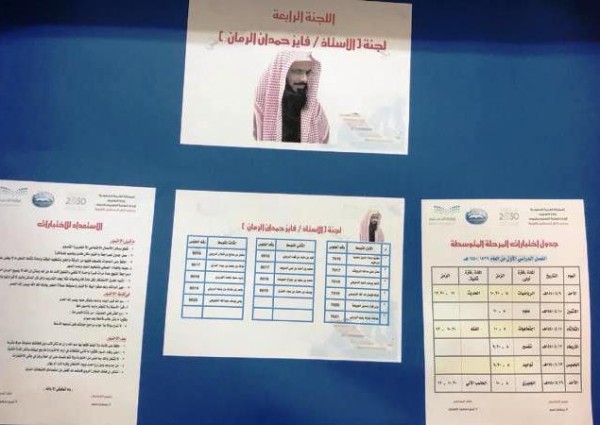 آفاق المستقبل تزين قاعات الاختبار بصور أمير الجوف و نائبه