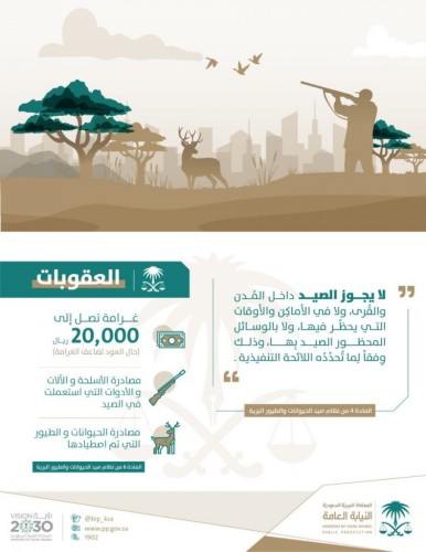 حظر الصيد واستخدام الأسلحة داخل حدود الحرمين