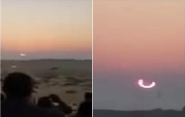 بالرغم من التحذيرات.. شاهد : متجمهرون يرصدون أوضح فيديو للكسوف بالمملكة