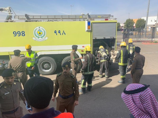 هيئة الأمر بالمعروف بمحافظة طبرجل تطبق فرضية الحريق والإخلاء الافتراضي