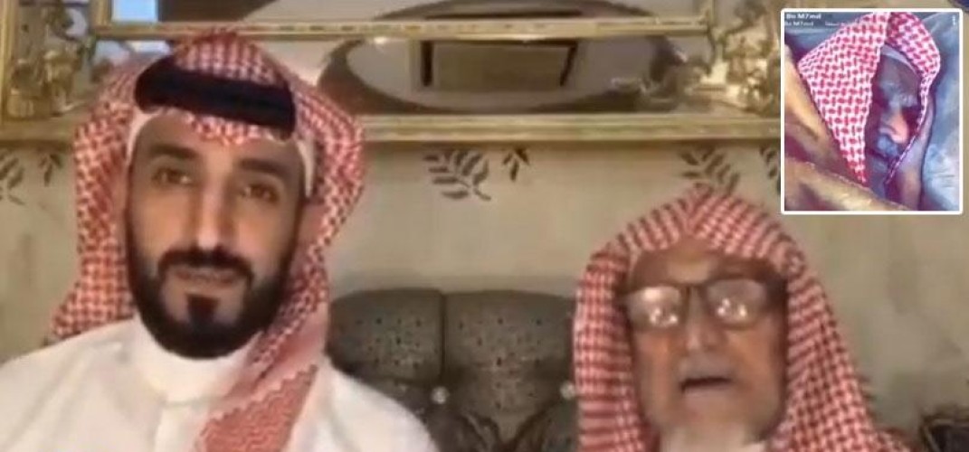 شاهدة: رجل مسن يمازح أحد أبنائه وزوجته بعفوية وخفة دم