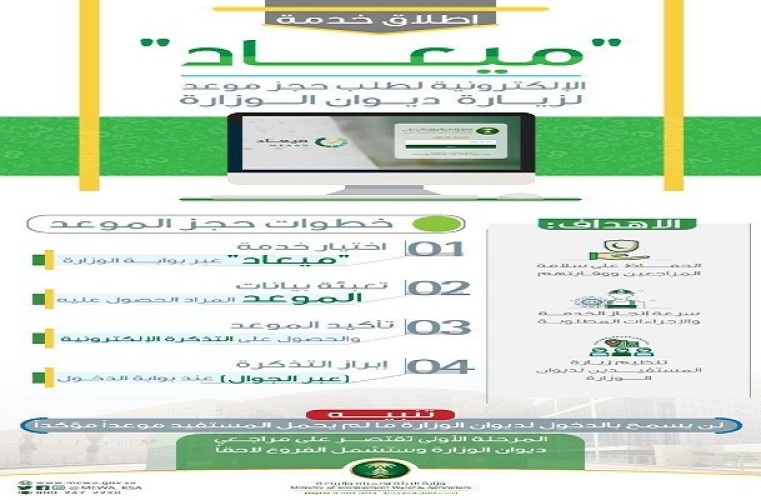 “البيئة” تطلق خدمة حجز المواعيد إلكترونياً لمراجعة ديوان الوزارة