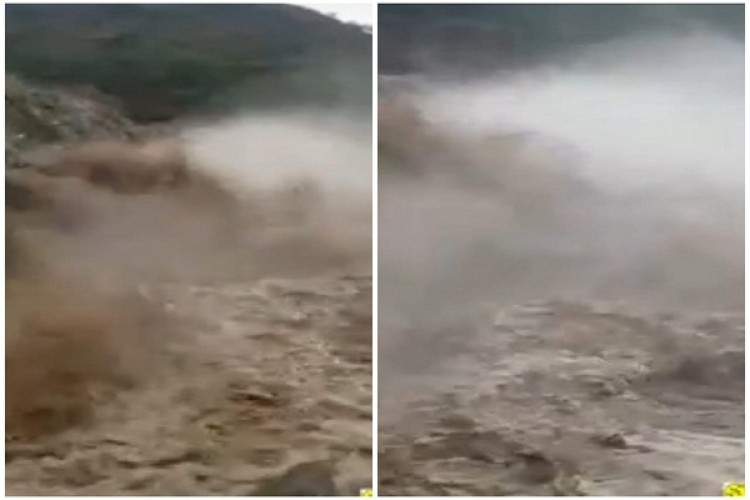 أبرزت صورة جمالية .. شاهد: لحظة جريان سيل وادي جورا بمنطقة جازان