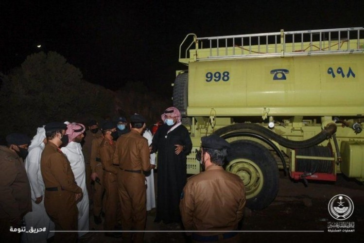 التفاصيل الكاملة لإخماد فرق الدفاع المدني لـ”حريق جبل غلامة” بـ”تنومة”