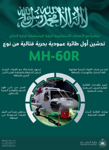 القوات البحرية تدشن الطائرات العامودية البحرية القتالية المتعددة المھام من نوع (MH-60R)