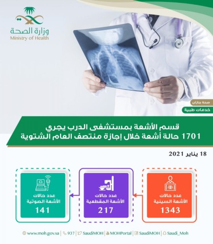 مستشفى الدرب العام يجري 1701 فحص إشعاعي خلال إجازة منتصف العام الدراسي