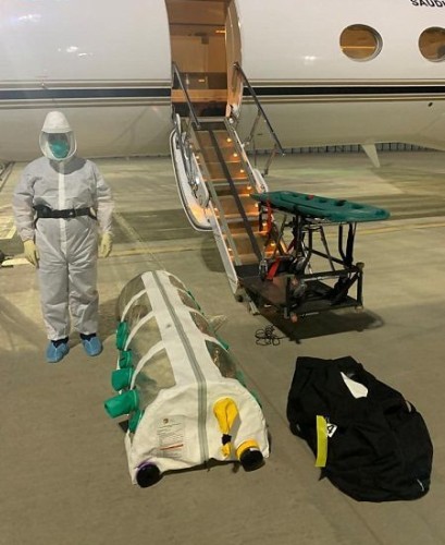 الإخلاء الطبي الجوي بوزارة الدفاع ينقل عائلة سعودية مصابة بفيروس كورونا من الهند إلى المملكة