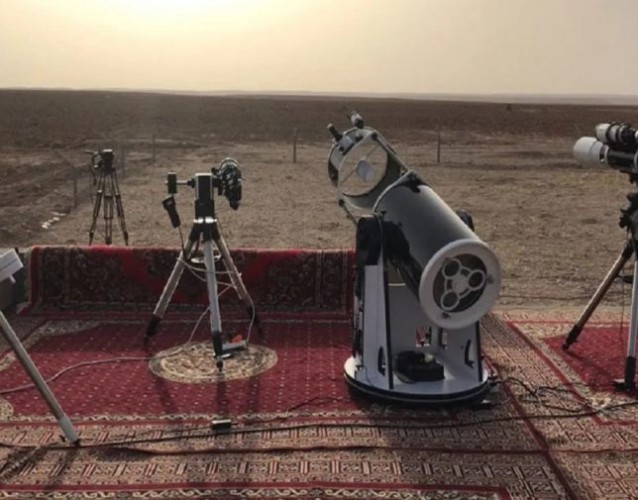 تعذر رؤية ⁧‫هلال شهر شوال‬⁩ في ⁧‫حوطة سدير‬⁩ وتمير‬⁩