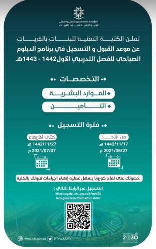 فتح باب التسجيل بكلية التقنية للبنات بالقريات الأحد القادم