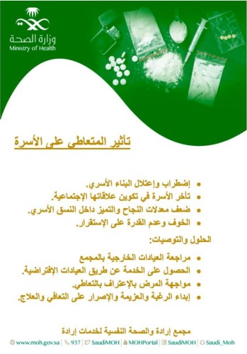 إرادة لخدمات إرادة يوضح خطورة المعاطي على أسرته عبر رسالة توعوية