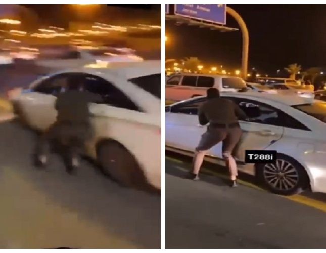 بالفيديو : رجل أمن يتعلق بنافذة مركبة حاول قائدها الهرب .. وهكذا أجبرها على التوقف رغم خطورة الموقف