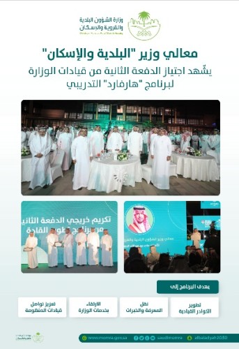 وزير “البلدية والإسكان” يشّهد اجتياز الدفعة الثانية من القيادات لبرنامج “هارفارد” التدريبي