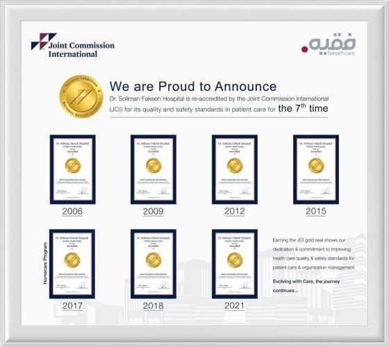 للمرة السادسة على التوالي.. اللجنة الدولية (JCI) تعتمد مستشفى الدكتور سليمان فقيه ومجموعة فقيه الطبية