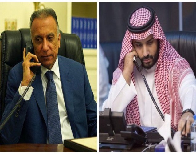 ولي العهد يجري اتصالاً هاتفياً برئيس الوزراء العراقي