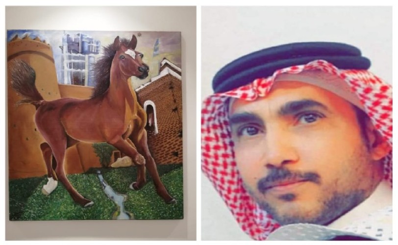 مزيج بين القديم والحديث .. لوحة وطنية للفنان التشكيلي المبدع طارق هندي استغرق في رسمها لـ 3 شهور