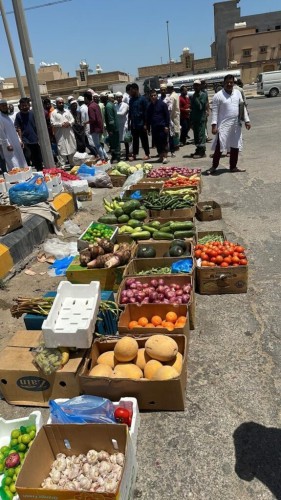 بلدية القطيف : حملة مكثفة على الباعة الجائلين تسفر عن مصادرة ٣٠٠ كجم خضروات وفواكه