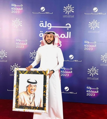 بالفيديو .. لوحة تشكيلية لفنان العرب من رسم الفنان التشكيلي المبدع عبدالله القاسمي