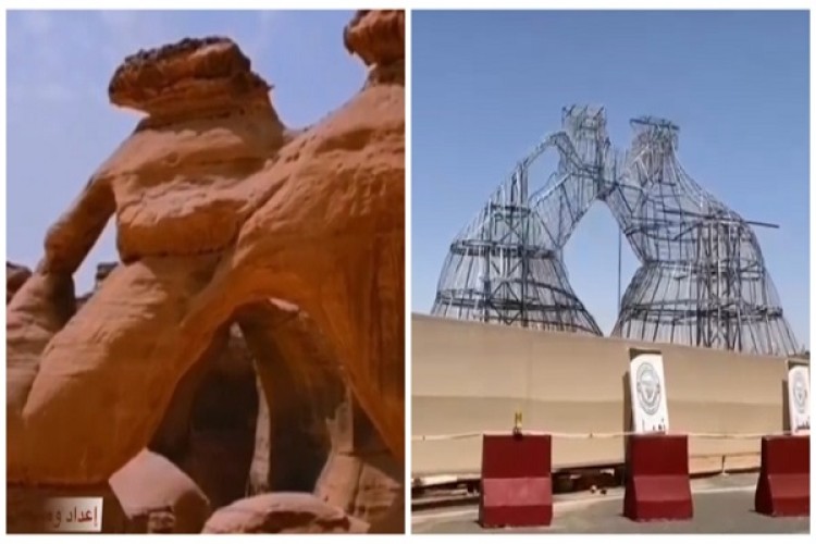 «أبهر العالم بتفاصيله النادرة».. مجسم جبل محجة تحفة فنية في محافظة الشملي