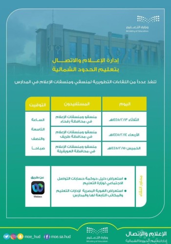 تعليم الشمالية يقيم عدداً من اللقاءات التطويرية لمنسقي ومنسقات الإعلام