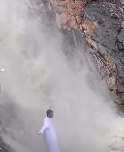 شاهد.. «شلال الوسق» يفاجئ الأهالي ويتدفق بشكل غير مسبوق شمال محافظة العيص