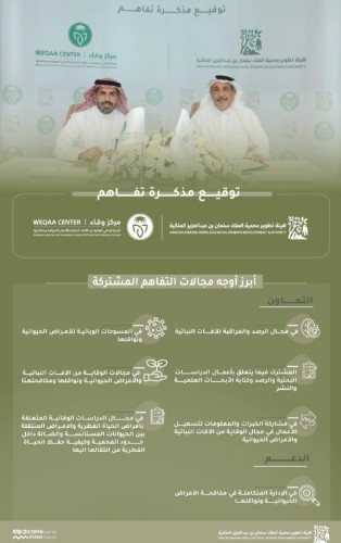 هيئة تطوير محمية الملك سلمان بن عبدالعزيز الملكية توقع مذكرة تفاهم مع المركز الوطني “وقاء”
