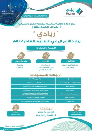 تعليم الحدود الشمالية يدعو الطلبة للمشاركة  في برنامج ريادة الأعمال “ريادي “